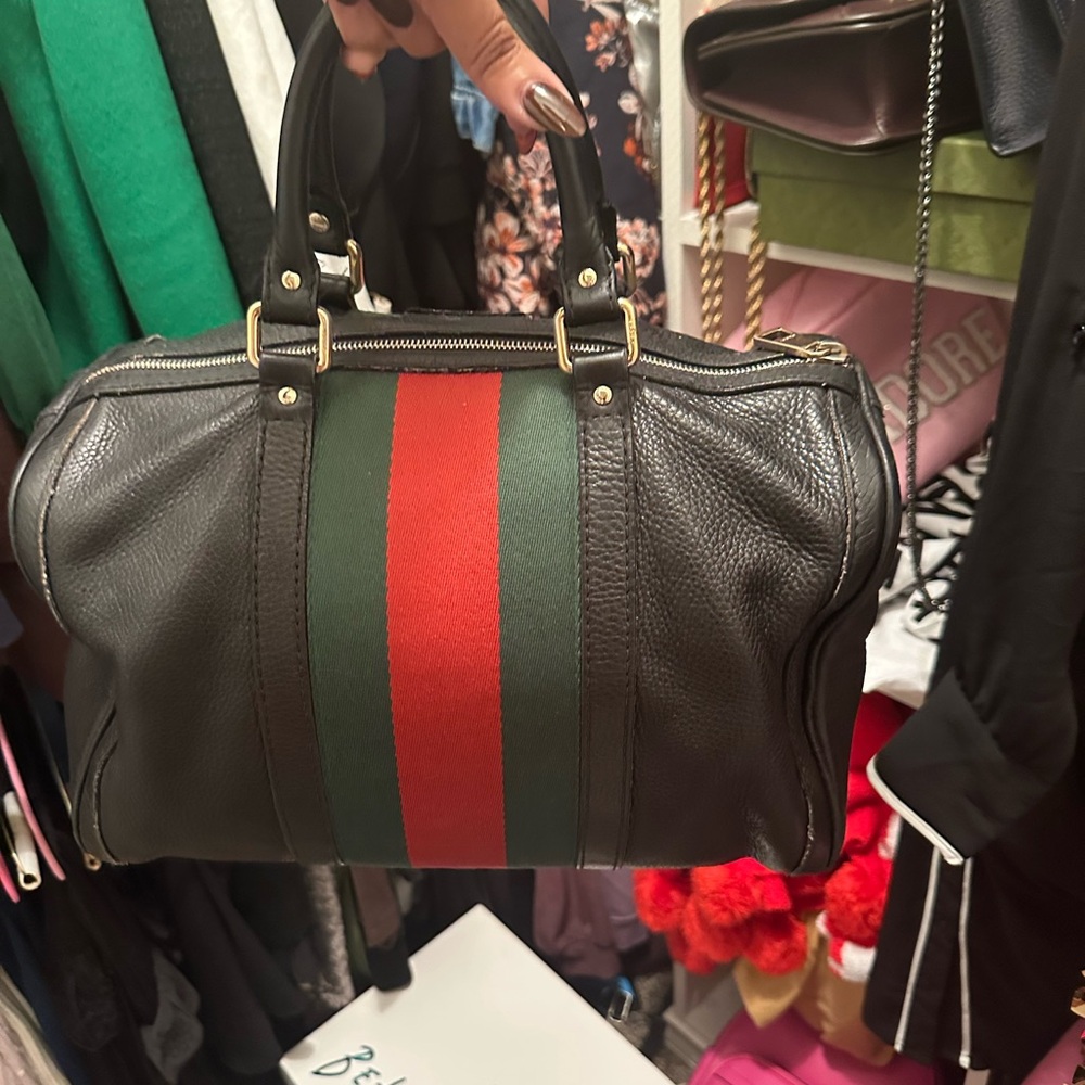 Gucci Black and Red Stripe Bag